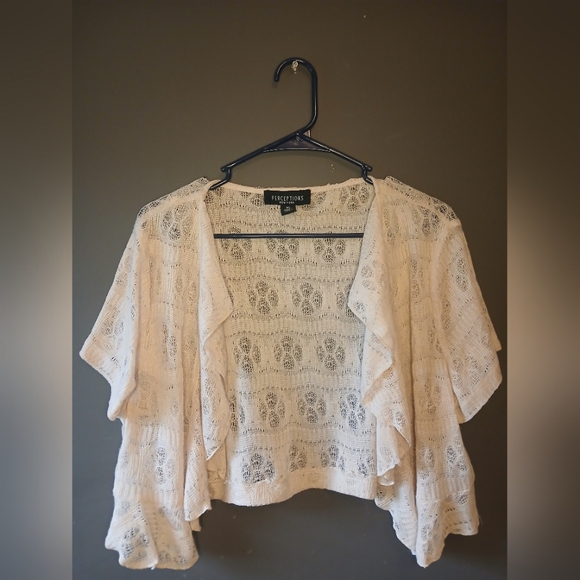 PERCEPTIONS WOMEN'S XL SHORT SLEEVE TAN/CREAM SUMMER/SPRING/FALL TOP - Picture 1 of 3